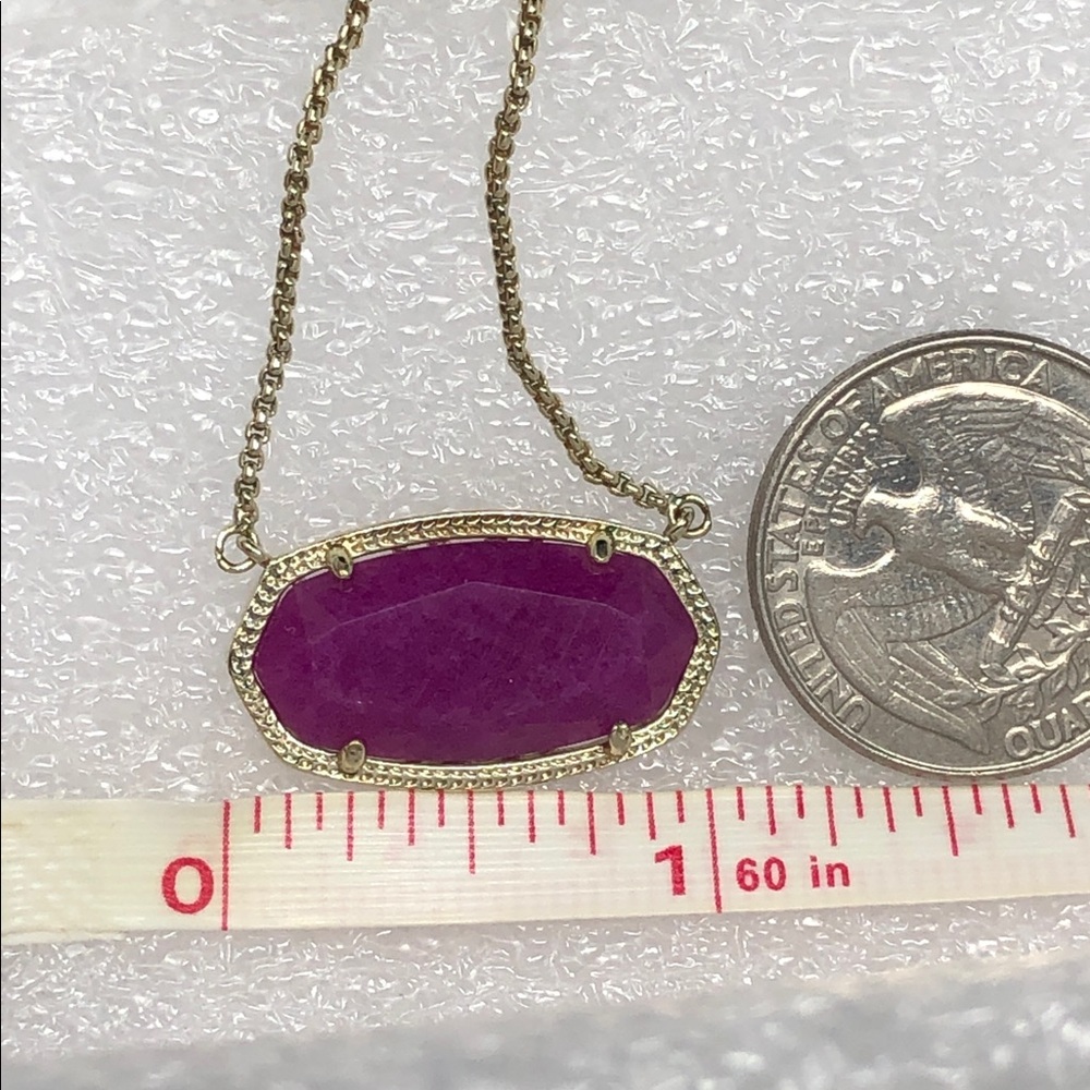 Kendra Scott Necklace Gold Delaney in Purple Jade Bolero Adjustable Chain - Picture 12 of 14